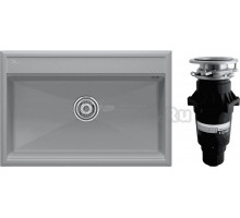 Комплект Мойка Paulmark Stepia 80 PM117551-GRS, серый дым + Измельчитель Bone Crusher BC 810-SL Slim Line