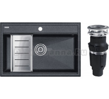 Комплект Мойка Paulmark Stepia PM117551-DG+A375-BS, с коландером, графит + Измельчитель Bone Crusher BC 610-AS