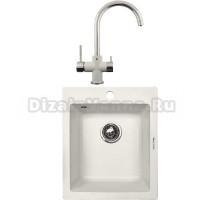 Комплект Мойка Zigmund & Shtain Platz 425, индийская ваниль + Смеситель ZS 1800, индийская ваниль