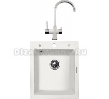 Комплект Мойка Zigmund & Shtain Platz 425, каменная соль + Смеситель ZS 1800, каменная соль