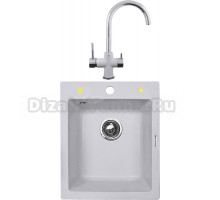 Комплект Мойка Zigmund & Shtain Platz 425, млечный путь + Смеситель ZS 1800, млечный путь