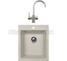 Комплект Мойка Zigmund & Shtain Platz 425, речной песок + Смеситель ZS 1800, речной песок