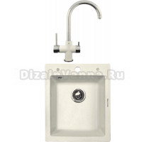 Комплект Мойка Zigmund & Shtain Platz 425, топленое молоко + Смеситель ZS 1800, топленое молоко