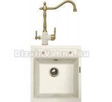 Комплект Мойка Zigmund & Shtain Platz 465, топленое молоко + Смеситель ZS 1900B, топленое молоко