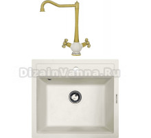 Комплект Мойка Zigmund & Shtain Platz 560, индийская ваниль + Смеситель ZS 2100, индийская ваниль