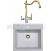 Комплект Мойка Zigmund & Shtain Platz 560, млечный путь + Смеситель ZS 1900B, млечный путь