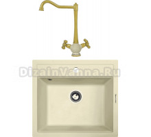 Комплект Мойка Zigmund & Shtain Platz 560, молодое шампанское + Смеситель ZS 2100, молодое шампанское