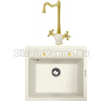 Комплект Мойка Zigmund & Shtain Platz 560, топленое молоко + Смеситель ZS 2100, топленое молоко