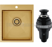 Комплект Мойка Paulmark Velten PM804551-BG, золото + Измельчитель Bone Crusher BC 1000-AS