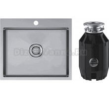 Комплект Мойка Paulmark Velten PM805951-BS, брашированная нержавеющая сталь + Измельчитель Bone Crusher BC 910-AS