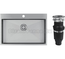 Комплект Мойка Paulmark Velten PM807551-BS, брашированная нержавеющая сталь + Измельчитель Bone Crusher BC 610-AS