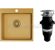 Комплект Мойка Paulmark Velten PM905151-BG, золото + Измельчитель Bone Crusher BC 810-SL Slim Line