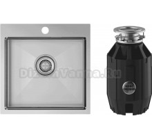 Комплект Мойка Paulmark Velten PM905151-BS, брашированная нержавеющая сталь + Измельчитель Bone Crusher BC 910-AS