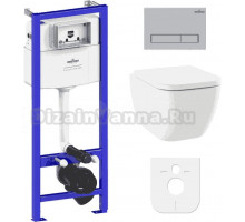 Комплект Унитаз подвесной Lavinia Boho One 33021010 с микролифтом + Система инсталляции для унитазов Relfix 38010010 + Кнопка смыва Relfix 380501MC матовый хром