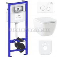 Комплект Унитаз подвесной Lavinia Boho One 33021010 с микролифтом + Система инсталляции для унитазов Relfix 38010010 + Кнопка смыва Relfix 3805002W белая