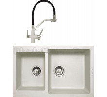 Комплект Мойка Zigmund & Shtain Rechteck 400.275, индийская ваниль + Смеситель ZS 2200, индийская ваниль