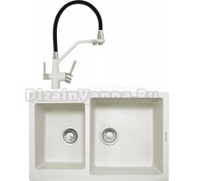 Комплект Мойка Zigmund & Shtain Rechteck 400.275, каменная соль + Смеситель ZS 2200, каменная соль