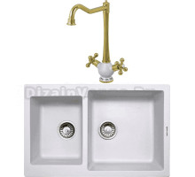 Комплект Мойка Zigmund & Shtain Rechteck 400.275, млечный путь + Смеситель ZS 2100, млечный путь