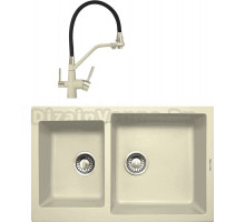 Комплект Мойка Zigmund & Shtain Rechteck 400.275, молодое шампанское + Смеситель ZS 2200, молодое шампанское