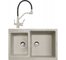 Комплект Мойка Zigmund & Shtain Rechteck 400.275, речной песок + Смеситель ZS 2200, речной песок