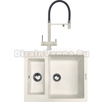 Комплект Мойка Zigmund & Shtain Rechteck 600.2, индийская ваниль + Смеситель ZS 2300, индийская ваниль