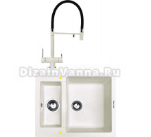 Комплект Мойка Zigmund & Shtain Rechteck 600.2, каменная соль + Смеситель ZS 2300, каменная соль