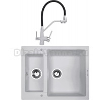 Комплект Мойка Zigmund & Shtain Rechteck 600.2, млечный путь + Смеситель ZS 2200, млечный путь