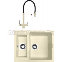 Комплект Мойка Zigmund & Shtain Rechteck 600.2, молодое шампанское + Смеситель ZS 2300, молодое шампанское