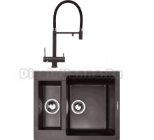 Комплект Мойка Zigmund & Shtain Rechteck 600.2, швейцарский шоколад + Смеситель ZS 2300, швейцарский шоколад