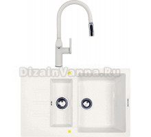 Комплект Мойка Zigmund & Shtain Rechteck 775.2, каменная соль + Смеситель ZS 2500, каменная соль