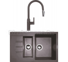 Комплект Мойка Zigmund & Shtain Rechteck 775.2, швейцарский шоколад + Смеситель ZS 2500, швейцарский шоколад