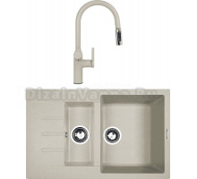 Комплект Мойка Zigmund & Shtain Rechteck 775.2, речной песок + Смеситель ZS 2500, речной песок