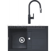 Комплект Мойка Zigmund & Shtain Rechteck 780, черный базальт + Смеситель ZS 2500, черный базальт