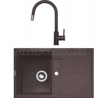 Комплект Мойка Zigmund & Shtain Rechteck 780, швейцарский шоколад + Смеситель ZS 1700, швейцарский шоколад