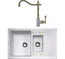 Комплект Мойка Zigmund & Shtain Rechteck 780.2, млечный путь + Смеситель ZS 1900, млечный путь