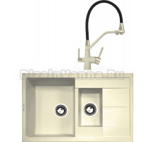 Комплект Мойка Zigmund & Shtain Rechteck 780.2, молодое шампанское + Смеситель ZS 2200, молодое шампанское