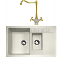 Комплект Мойка Zigmund & Shtain Rechteck 780.2, речной песок + Смеситель ZS 2100, речной песок