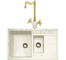 Комплект Мойка Zigmund & Shtain Rechteck 780.2, топленое молоко + Смеситель ZS 2100, топленое молоко