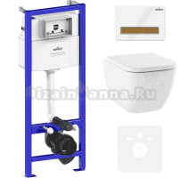 Комплект Унитаз подвесной Lavinia Boho One 33021010 с микролифтом + Система инсталляции для унитазов Relfix 38010010 + Кнопка смыва Relfix 38050603 белая, светлое дерево