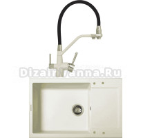 Комплект Мойка Zigmund & Shtain Rechteck 780.490, топленое молоко + Смеситель ZS 2200, топленое молоко