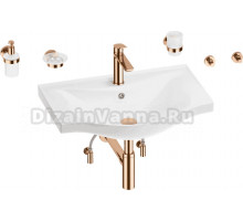 Комплект 9 в 1 Wellsee Bisou 201007334 глянцевый белый, розовое золото