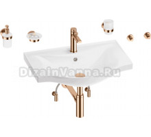 Комплект 9 в 1 Wellsee Bisou 201007339 глянцевый белый, розовое золото