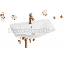 Комплект 9 в 1 Wellsee Bisou 201007344 глянцевый белый, розовое золото