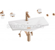 Комплект 9 в 1 Wellsee Bisou 201007354 глянцевый белый, розовое золото