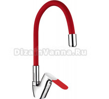 Смеситель для кухни Ledeme H53 L4153-1 с гибким изливом, хром, красный