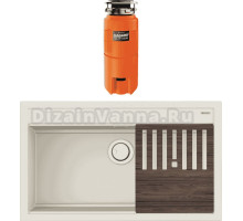 Комплект Мойка Omoikiri Kitagawa 86-LB, белая + Измельчитель Nagare slim 1250