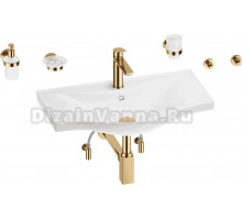 Комплект 9 в 1 Wellsee Bisou 201007363 глянцевый белый, золото