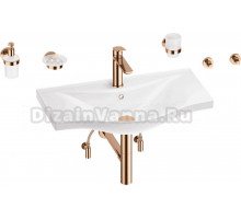 Комплект 9 в 1 Wellsee Bisou 201007374 глянцевый белый, розовое золото