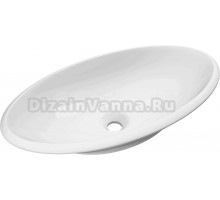 Накладная раковина Florentina Диана 69 глянцевая белая, овальная, литьевой мрамор