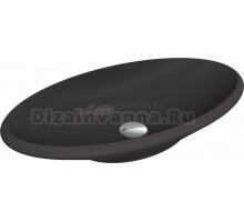 Накладная раковина Florentina Диана 69 антрацит, овальная, литьевой мрамор